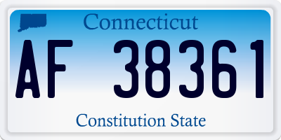 CT license plate AF38361