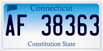 CT license plate AF38363