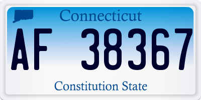 CT license plate AF38367