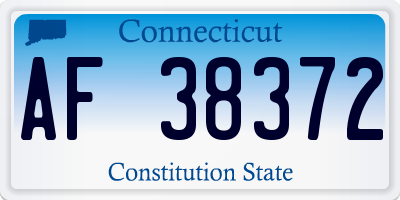 CT license plate AF38372