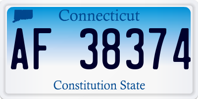 CT license plate AF38374