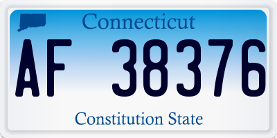 CT license plate AF38376