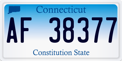 CT license plate AF38377