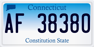 CT license plate AF38380