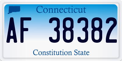 CT license plate AF38382