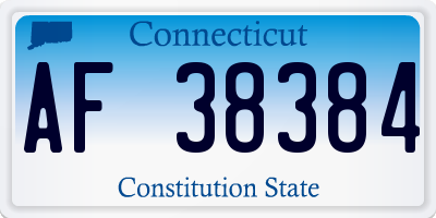 CT license plate AF38384
