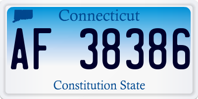 CT license plate AF38386
