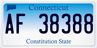 CT license plate AF38388