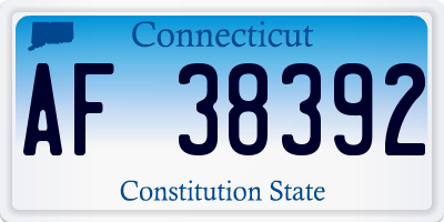 CT license plate AF38392