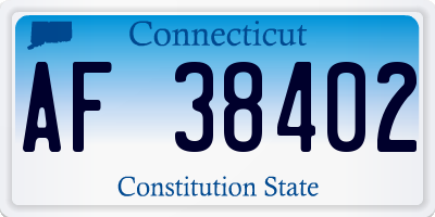 CT license plate AF38402