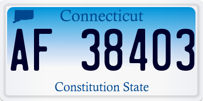 CT license plate AF38403
