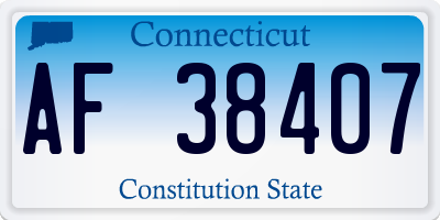 CT license plate AF38407