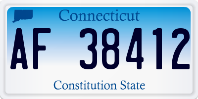 CT license plate AF38412