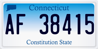 CT license plate AF38415