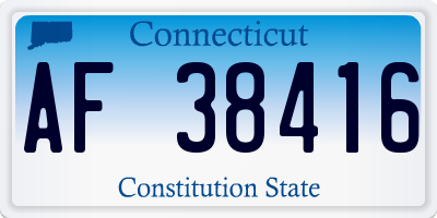 CT license plate AF38416