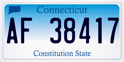 CT license plate AF38417