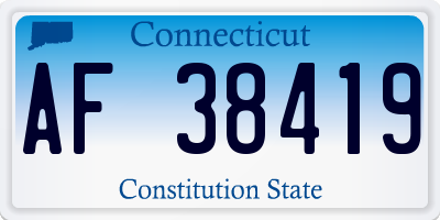 CT license plate AF38419