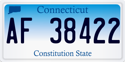 CT license plate AF38422