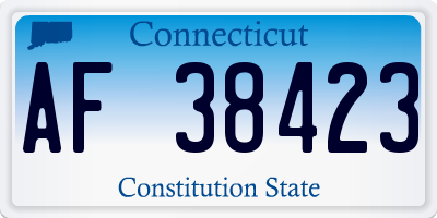 CT license plate AF38423