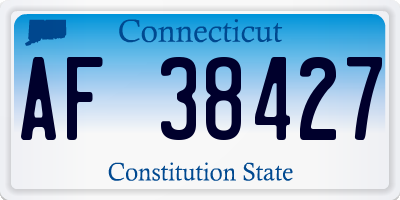 CT license plate AF38427