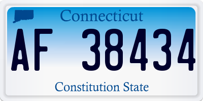 CT license plate AF38434