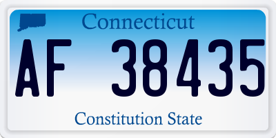 CT license plate AF38435