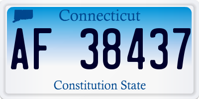 CT license plate AF38437