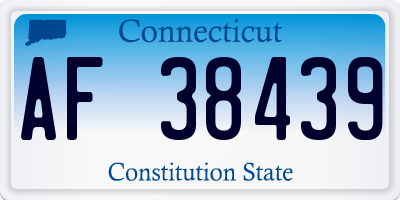 CT license plate AF38439