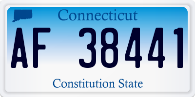 CT license plate AF38441