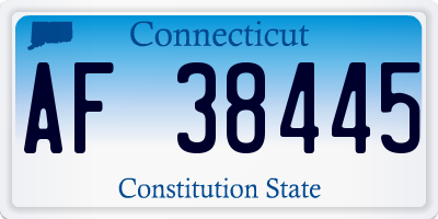 CT license plate AF38445