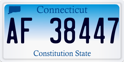 CT license plate AF38447