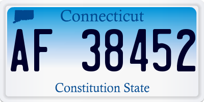 CT license plate AF38452