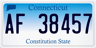 CT license plate AF38457