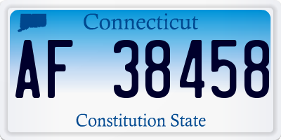 CT license plate AF38458
