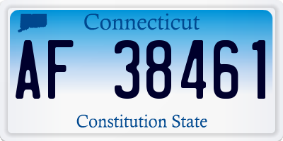CT license plate AF38461