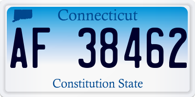 CT license plate AF38462