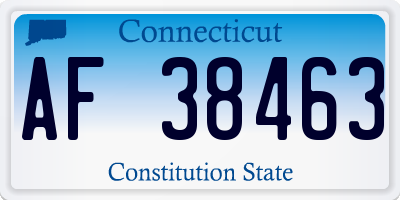 CT license plate AF38463