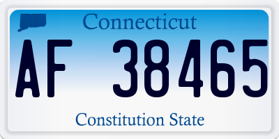 CT license plate AF38465