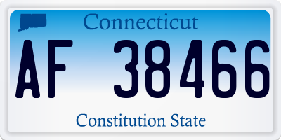 CT license plate AF38466