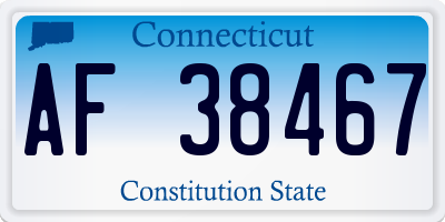 CT license plate AF38467