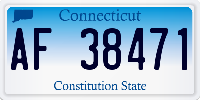 CT license plate AF38471