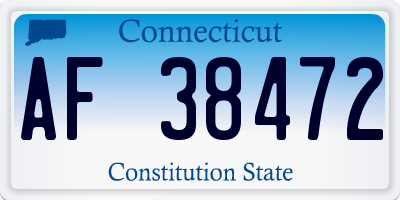 CT license plate AF38472