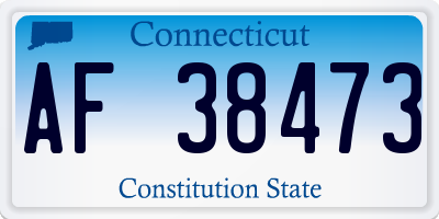 CT license plate AF38473