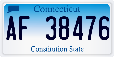 CT license plate AF38476