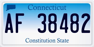 CT license plate AF38482