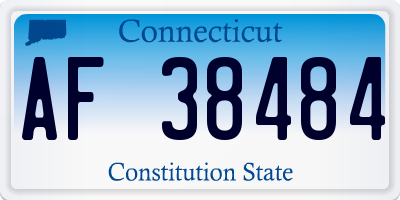 CT license plate AF38484