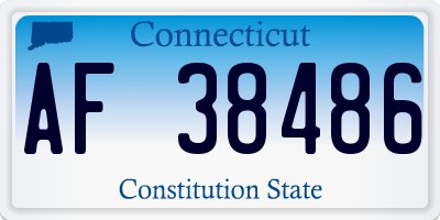 CT license plate AF38486