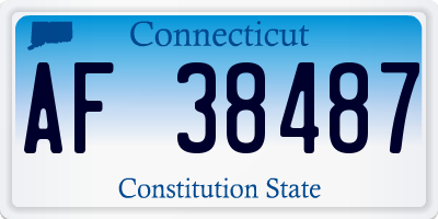 CT license plate AF38487