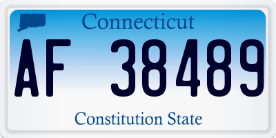 CT license plate AF38489