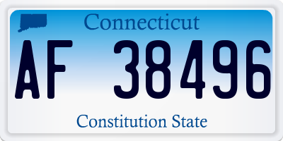 CT license plate AF38496